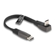 DELOCK καλώδιο USB-C 80750, 60W, flat, γωνιακό, 480 Mbps, 14cm, μαύρο | Καλώδια USB-C (Type-C) στο smart-tech.gr