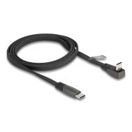 DELOCK καλώδιο USB-C 80751, 60W, flat, γωνιακό, 480 Mbps, 1m, μαύρο | Καλώδια USB-C (Type-C) στο smart-tech.gr