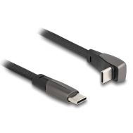 DELOCK καλώδιο USB-C 80751, 60W, flat, γωνιακό, 480 Mbps, 1m, μαύρο | Καλώδια USB-C (Type-C) στο smart-tech.gr