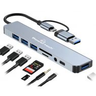 POWERTECH docking station PTR-0151, 8 θυρών, USB & USB-C σύνδεση, γκρι | CARD READERS στο smart-tech.gr
