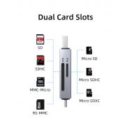 CABLETIME card reader CT-ACSD3-AG, SD/micro SD, USB/USB-C, 5Gbps, γκρι | CARD READERS στο smart-tech.gr