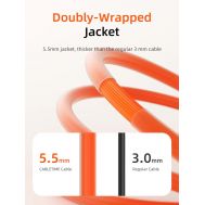 CABLETIME καλώδιο USB-C CT-CM240-ZSO1, 240W, 480Mbps, 1m, πορτοκαλί | Καλώδια USB-C (Type-C) στο smart-tech.gr