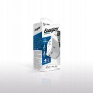 Παγκόσμιος Φορτιστής Ταξιδίου Energizer TA633M USN/CN AU UK EU με USB-C και 2xUSB-A 25W Apple Certified MFI Λευκό | ΦΟΡΤΙΣΤΕΣ / ΤΡΟΦΟΔΟΤΙΚΑ USB στο smart-tech.gr