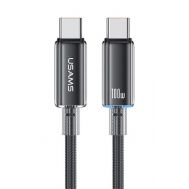 USAMS καλώδιο USB-C σε USB-C US-SJ660, 100W, 480Mbps, 1.2m, μαύρο | Καλώδια USB-C (Type-C) στο smart-tech.gr
