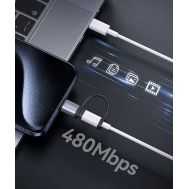 USAMS αντάπτορας USB-C σε Lightning US-SJ677, 30W, 480Mbps, γκρι | Καλώδια USB-C (Type-C) στο smart-tech.gr