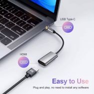 POWERTECH αντάπτορας USB-C σε HDMI CAB-UC086, 4K/60Hz, γκρι | Καλώδια USB-C (Type-C) στο smart-tech.gr