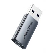 CABLETIME αντάπτορας USB-C σε USB CT-AMCF10-AG, 10Gbps, 15W, γκρι | Καλώδια USB-C (Type-C) στο smart-tech.gr