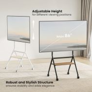 BRATECK βάση δαπέδου TTF13E-46FW για τηλεόραση 37-86" έως 80kg, με ράφι & ροδάκια | ΒΑΣΕΙΣ ΣΤΗΡΙΞΗΣ ΣΥΣΚΕΥΩΝ στο smart-tech.gr