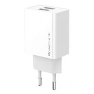 POWERTECH φορτιστής τοίχου PT-1321, 2x USB, 12W, λευκός | ΦΟΡΤΙΣΤΕΣ / ΤΡΟΦΟΔΟΤΙΚΑ USB στο smart-tech.gr