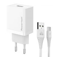 POWERTECH φορτιστής τοίχου PT-1322 με καλώδιο USB-C, USB, 12W, λευκός | ΦΟΡΤΙΣΤΕΣ / ΤΡΟΦΟΔΟΤΙΚΑ USB στο smart-tech.gr