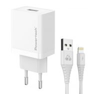 POWERTECH φορτιστής τοίχου PT-1323 με καλώδιο Lightning, USB, 12W, λευκός | ΦΟΡΤΙΣΤΕΣ / ΤΡΟΦΟΔΟΤΙΚΑ USB στο smart-tech.gr
