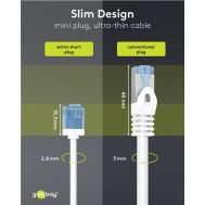 GOOBAY καλώδιο δικτύου 74284, CAT 6A U/UTP, slim, copper, 500MHz, 0.25m, λευκό | Καλώδια δικτύου στο smart-tech.gr