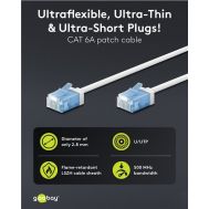 GOOBAY καλώδιο δικτύου 74288, CAT 6A U/UTP, slim, copper, 500MHz, 3m, λευκό | Καλώδια δικτύου στο smart-tech.gr
