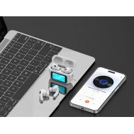 CELEBRAT earphones με θήκη φόρτισης W63, οθόνη αφής, TWS, ANC, 13mm, 30/360mAh, λευκό | Ακουστικά Bluetooth στο smart-tech.gr