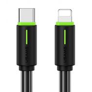 USAMS καλώδιο Lightning σε USB-C US-SJ735, 30W, 480Mbps, 1m, μαύρο | Καλώδια USB-C (Type-C) στο smart-tech.gr