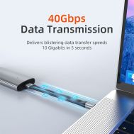 CABLETIME καλώδιο USB-C CT-FU4-AG, flat, 240W, 40Gbps, 8K/60Hz, USB4, 0.15m, μαύρο | Καλώδια USB-C (Type-C) στο smart-tech.gr