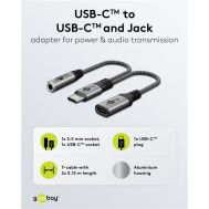 GOOBAY αντάπτορας USB-C σε 3.5mm & USB-C 74524, 60W, 480Mbps, γκρι | Καλώδια USB-C (Type-C) στο smart-tech.gr