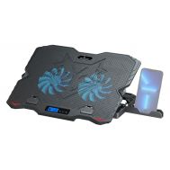 POWERTECH βάση & ψύξη laptop PT-1346, έως 15.6", 2x 125mm LED fan, μαύρη | ΒΑΣΕΙΣ & ΨΥΞΗ ΓΙΑ LAPTOP στο smart-tech.gr