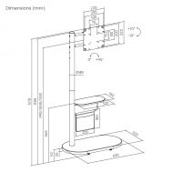 BRATECK βάση δαπέδου FS54-22T-02W για τηλεόραση 17-43" έως 15kg, με ράφι & ροδάκια | ΒΑΣΕΙΣ ΣΤΗΡΙΞΗΣ ΣΥΣΚΕΥΩΝ στο smart-tech.gr