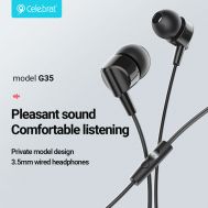 CELEBRAT earphones με μικρόφωνο G35, 3.5mm σύνδεση, 10mm, 1.2m, λευκά | Ακουστικά Bluetooth στο smart-tech.gr