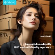 CELEBRAT earphones με μικρόφωνο G35, 3.5mm σύνδεση, 10mm, 1.2m, λευκά | Ακουστικά Bluetooth στο smart-tech.gr