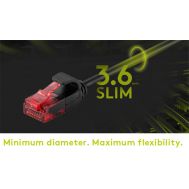 GOOBAY καλώδιο δικτύου 71547, CAT 6 U/UTP, slim, copper, 250MHz, 0.15m, μαύρο | Καλώδια δικτύου στο smart-tech.gr