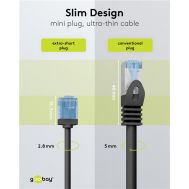 GOOBAY καλώδιο δικτύου 74232, CAT 6A U/UTP, slim, copper, 500MHz, 0.50m, μαύρο | Καλώδια δικτύου στο smart-tech.gr