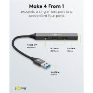 GOOBAY USB hub 74458, 4x θυρών, USB 3.2, 5Gbps, USB σύνδεση, γκρι | CARD READERS στο smart-tech.gr