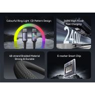 USAMS καλώδιο USB-C SJ751, 240W, 480Mbps, 1.2m, μαύρο | Καλώδια USB-C (Type-C) στο smart-tech.gr