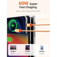 CABLETIME καλώδιο USB-C CT-CM60-PBW, 60W PD, 480Mbps, 1m, μαύρο | Καλώδια USB-C (Type-C) στο smart-tech.gr