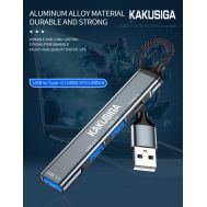 KAKUSIGA USB hub KSC-1416, 4x θυρών, USB 3.0, 5Gbps, USB σύνδεση, γκρι | CARD READERS στο smart-tech.gr