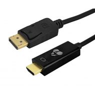 POWERTECH καλώδιο DisplayPort σε HDMI CAB-H189, 4K/60Hz, 21.6 Gbps, 3m, μαύρο | Λοιπά Καλώδια, Adaptors & Μετατροπείς στο smart-tech.gr