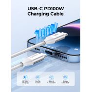 ORICO καλώδιο USB-C CDX-100CC, 100W, 480Mbps, 1m, λευκό | Καλώδια USB-C (Type-C) στο smart-tech.gr