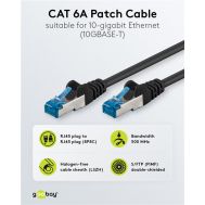 GOOBAY καλώδιο δικτύου 94152, CAT 6A S/FTP, 500MHz, Copper, 0.25m, μαύρο | Καλώδια δικτύου στο smart-tech.gr