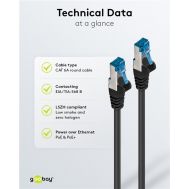 GOOBAY καλώδιο δικτύου 94152, CAT 6A S/FTP, 500MHz, Copper, 0.25m, μαύρο | Καλώδια δικτύου στο smart-tech.gr