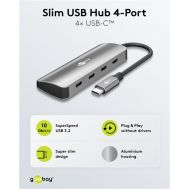 GOOBAY USB hub 76565, 4x θυρών, USB 3.2, 10Gbps, USB-C σύνδεση, γκρι | CARD READERS στο smart-tech.gr