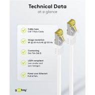 GOOBAY καλώδιο δικτύου 91095, CAT 7 S/FTP, copper, 500MHz, 5m, λευκό | Καλώδια δικτύου στο smart-tech.gr