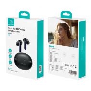 USAMS earphones με θήκη φόρτισης E02, TWS, ANC & ENC, Φ10mm, 35/300mAh, μαύρα | Ακουστικά Bluetooth στο smart-tech.gr