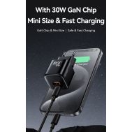 USAMS φορτιστής τοίχου CC263, USB & USB-C, 30W, GaN, μαύρος | ΦΟΡΤΙΣΤΕΣ / ΤΡΟΦΟΔΟΤΙΚΑ USB στο smart-tech.gr