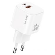 USAMS φορτιστής τοίχου CC263, USB & USB-C, 30W, GaN, λευκός | ΦΟΡΤΙΣΤΕΣ / ΤΡΟΦΟΔΟΤΙΚΑ USB στο smart-tech.gr