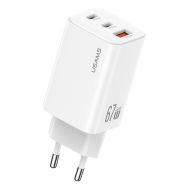 USAMS φορτιστής τοίχου CC265, USB & 2x USB-C, 67W, GaN, λευκός | ΦΟΡΤΙΣΤΕΣ / ΤΡΟΦΟΔΟΤΙΚΑ USB στο smart-tech.gr