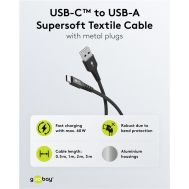 GOOBAY καλώδιο USB-C σε USB 74528, 60W, 480Mbps, 3m, μαύρο | Καλώδια USB-C (Type-C) στο smart-tech.gr