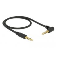 DELOCK καλώδιο Jack stereo σε Jack stereo 4pin 3.5mm, 90°, μαύρο, 0.5m | Λοιπά Καλώδια, Adaptors & Μετατροπείς στο smart-tech.gr