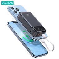 USAMS power bank CD221 με οθόνη, 2x θύρες εξόδου, 10000mAh, PPS 33W, γκρι | POWER BANKS στο smart-tech.gr