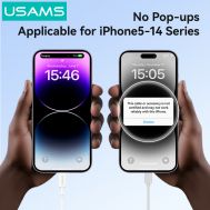USAMS καλώδιο Lightning σε USB SJ762, 2.4A 12W, 480Mbps, 1m, λευκό | Καλώδια USB-C (Type-C) στο smart-tech.gr