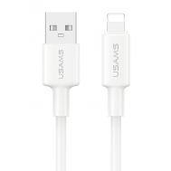 USAMS καλώδιο Lightning σε USB SJ762, 2.4A 12W, 480Mbps, 1m, λευκό | Καλώδια USB-C (Type-C) στο smart-tech.gr
