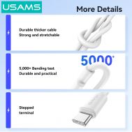 USAMS καλώδιο USB-C SJ763, 60W, 480Mbps, 1m, λευκό | Καλώδια USB-C (Type-C) στο smart-tech.gr