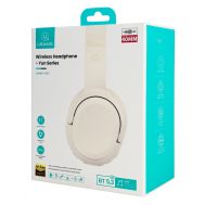 USAMS headphones YG23, ασύρματα & ενσύρματα, Φ40mm, 300mAh, μπεζ | Ακουστικά Bluetooth στο smart-tech.gr