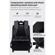 GOLDEN WOLF τσάντα πλάτης GB00707 με θήκη laptop 15.6", 21L, μαύρη | Τσάντες & Σακίδια καθημερινής χρήσης στο smart-tech.gr