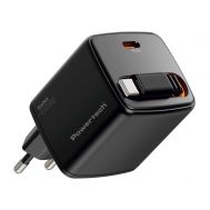 POWERTECH φορτιστής τοίχου PT-1572 με πτυσσόμενο καλώδιο, USB-C, 45W, GaN, μαύρος | ΦΟΡΤΙΣΤΕΣ / ΤΡΟΦΟΔΟΤΙΚΑ USB στο smart-tech.gr